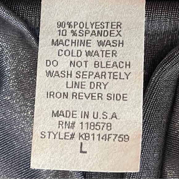 Carrie Allen Metallic Silver Mock Turtleneck Maximalist Party Top NWOT Size L - Picture 9 of 11